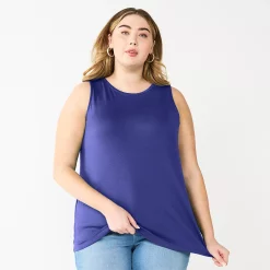 Plus Size Nine West Essential Easy High-Neck Tank 47 Plus Size Nine West Essential Easy High-Neck Tank -Nine West shop 5234070 Clara Purple