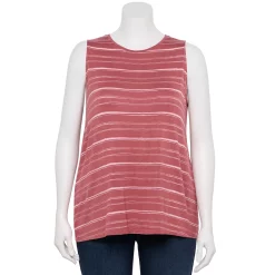 Plus Size Nine West Essential Easy High-Neck Tank 42 Plus Size Nine West Essential Easy High-Neck Tank -Nine West shop 5234070 Mauve Jewel Stripe