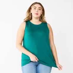 Plus Size Nine West Essential Easy High-Neck Tank 55 Plus Size Nine West Essential Easy High-Neck Tank -Nine West shop 5234070 Night Tide
