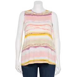 Plus Size Nine West Essential Easy High-Neck Tank 43 Plus Size Nine West Essential Easy High-Neck Tank -Nine West shop 5234070 Sunset Stripe