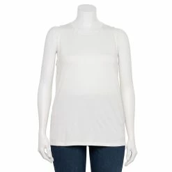 Plus Size Nine West Essential Easy High-Neck Tank 33 Plus Size Nine West Essential Easy High-Neck Tank -Nine West shop 5234070 White