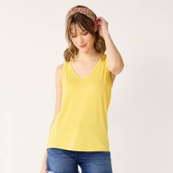 Women's Nine West Easy V-Neck Tank -Nine West shop 5237679 Furry Gold