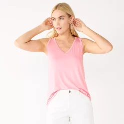 Women's Nine West Easy V-Neck Tank -Nine West shop 5237679 Katerina Pink