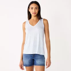 Women's Nine West Easy V-Neck Tank -Nine West shop 5237679 Light Blue Ikat