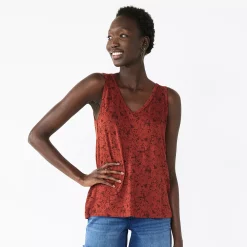 Women's Nine West Easy V-Neck Tank -Nine West shop 5237679 Marsala Leaves