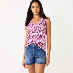 Women's Nine West Easy V-Neck Tank -Nine West shop 5237679 Purple Ikat