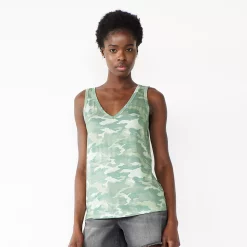 Women's Nine West Easy V-Neck Tank -Nine West shop 5237679 Sage Camo