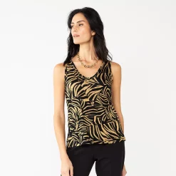 Women's Nine West Easy V-Neck Tank -Nine West shop 5237679 Zebra