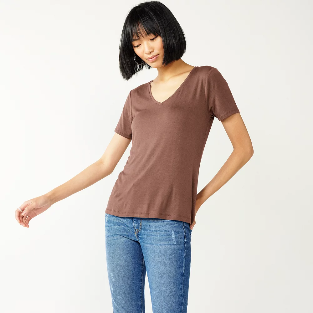 Petite Nine West Essential Short Sleeve V-Neck Tee 3 Petite Nine West Essential Short Sleeve V-Neck Tee