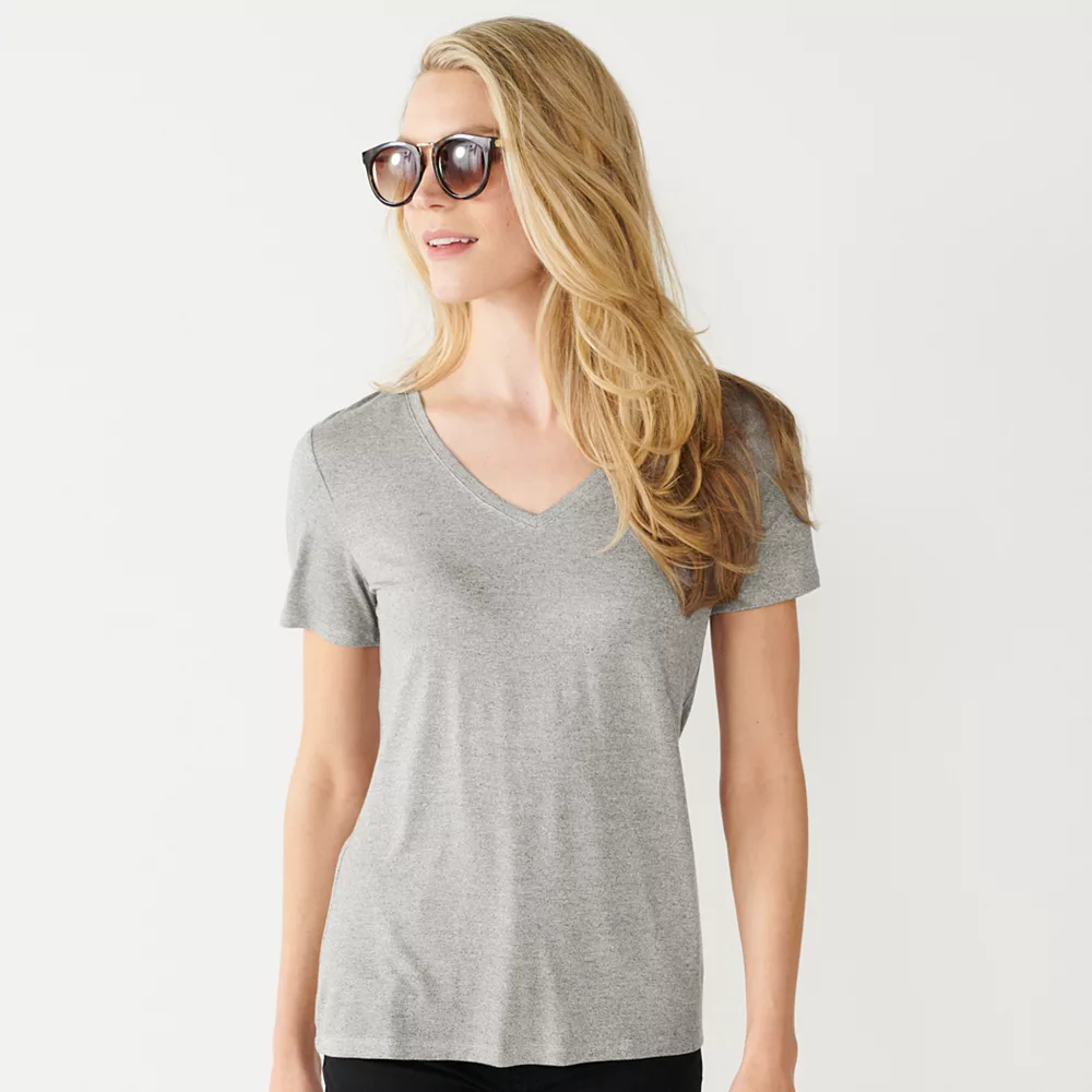 Petite Nine West Essential Short Sleeve V-Neck Tee 9 Petite Nine West Essential Short Sleeve V-Neck Tee - Image 7