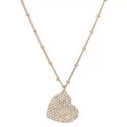 Nine West Pave Heart Pendant Necklace