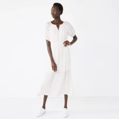 Women's Nine West Puff Sleeve Maxi Dress