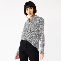 Petite Nine West Drapey Shirt -Nine West shop 5262174 Black Mini Hearts