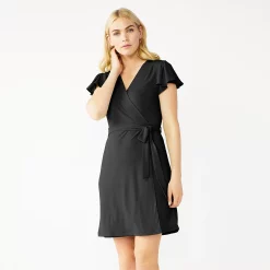 Women's Nine West Flutter Sleeve Wrap Dress