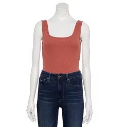 Women's Nine West Rib Scoopneck Tank Bodysuit -Nine West shop 5288302 Mauve Jewel