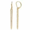 Nine West Gold Tone Simulated Crystal Linear Drop Earrings -Nine West shop 5302780