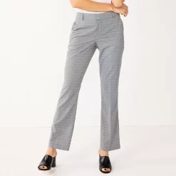 Women's Nine West Curvy Magic Waist Barely Bootcut Dress Pants -Nine West shop 5500437 Grey Slub Mini Check