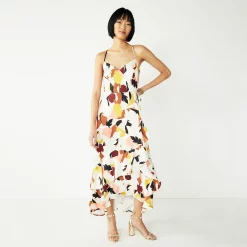 Women's Nine West Strappy Wrap Ruffle Dress -Nine West shop 5524649 White Floral