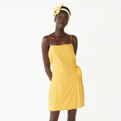 Women's Nine West Side-Tie Faux Wrap Mini Dress -Nine West shop 5532368 Furry Gold
