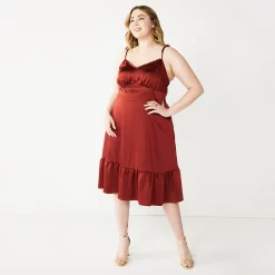 Plus Size Nine West Strappy Fit & Flare Midi Dress