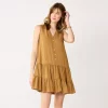 Petite Nine West Button-Front Tiered Drop-Waist Dress -Nine West shop 5542050 Alderwood