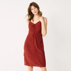 Women's Nine West Strappy Ruched Midi Dress -Nine West shop 5551982 Marsala Flower