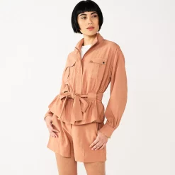 Women's Nine West Belted Utility Jacket -Nine West shop 5562161 Mocha Frosting