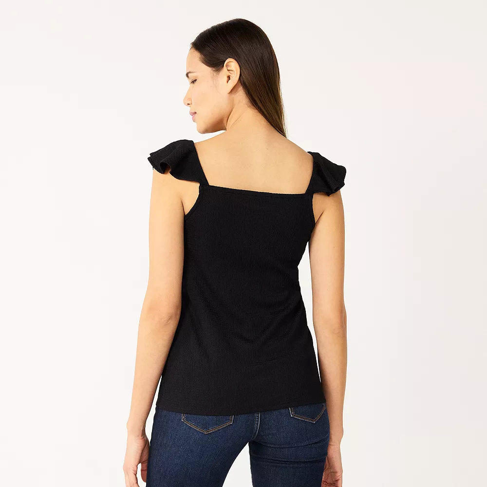 Women's Nine West Tiered Flutter Sleeveless Top 10 Women's Nine West Tiered Flutter Sleeveless Top - Image 8