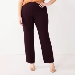 Plus Size Nine West Slimming High-Waisted Bootcut Pants -Nine West shop 5563395 Midnight Wine