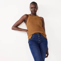 Women's Nine West High-Neck Cutaway Sweater Tank -Nine West shop 5566564 Tamala Brown