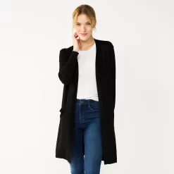 Petite Nine West High Slit Duster Cardigan 10 Petite Nine West High Slit Duster Cardigan -Nine West shop 5568865 Black