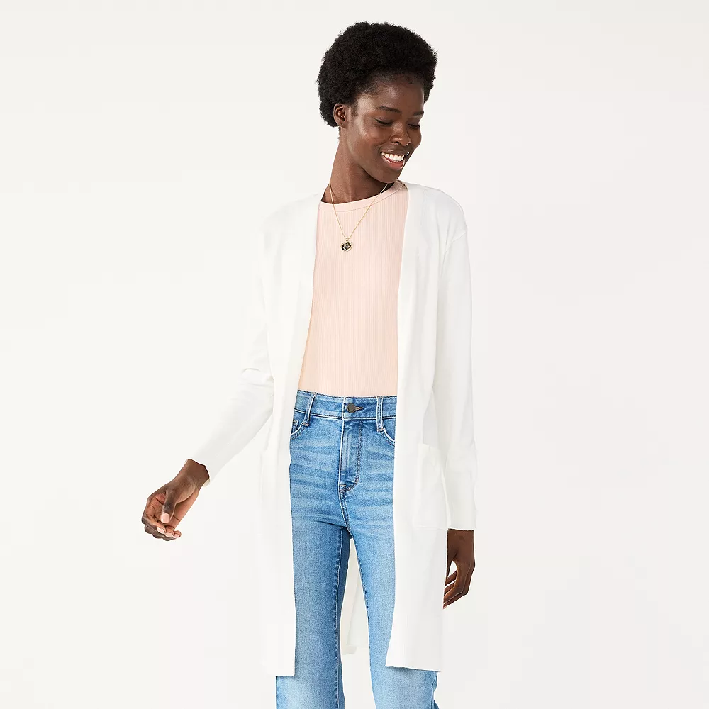 Petite Nine West High Slit Duster Cardigan 5 Petite Nine West High Slit Duster Cardigan - Image 3