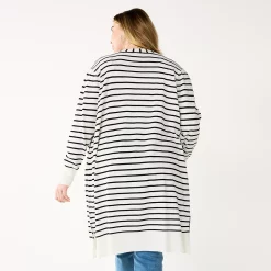 Plus Size Nine West Long Open-Front Cardigan -Nine West shop 5571922 ALT