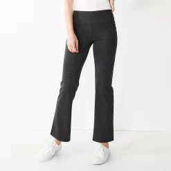 Petite Nine West Mid Rise Tummy Control Ponte Bootcut Pants -Nine West shop 5573842 Dark Heather Gray