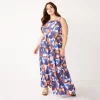 Plus Size Nine West Asymmetrical Tiered Maxi Dress