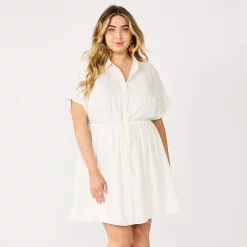 Plus Size Nine West Dolman-Sleeve Shirt Dress -Nine West shop 5577113 Daisy Dew