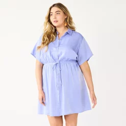 Plus Size Nine West Dolman-Sleeve Shirt Dress -Nine West shop 5577113 Kelly Lavendar