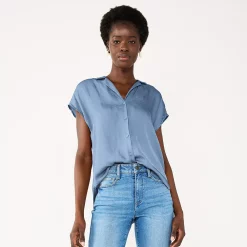 Women's Nine West Short Sleeve Easy Lapel Shirt -Nine West shop 5577441 Kelly Lavender