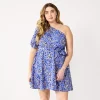 Plus Size Nine West Asymmetrical Fit & Flare Dress -Nine West shop 5578106 Brushy Animal
