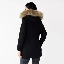 Women's Nine West Faux-Fur Hood Quilted Duffle Coat 10 Women's Nine West Faux-Fur Hood Quilted Duffle Coat -Nine West shop 5578770 ALT