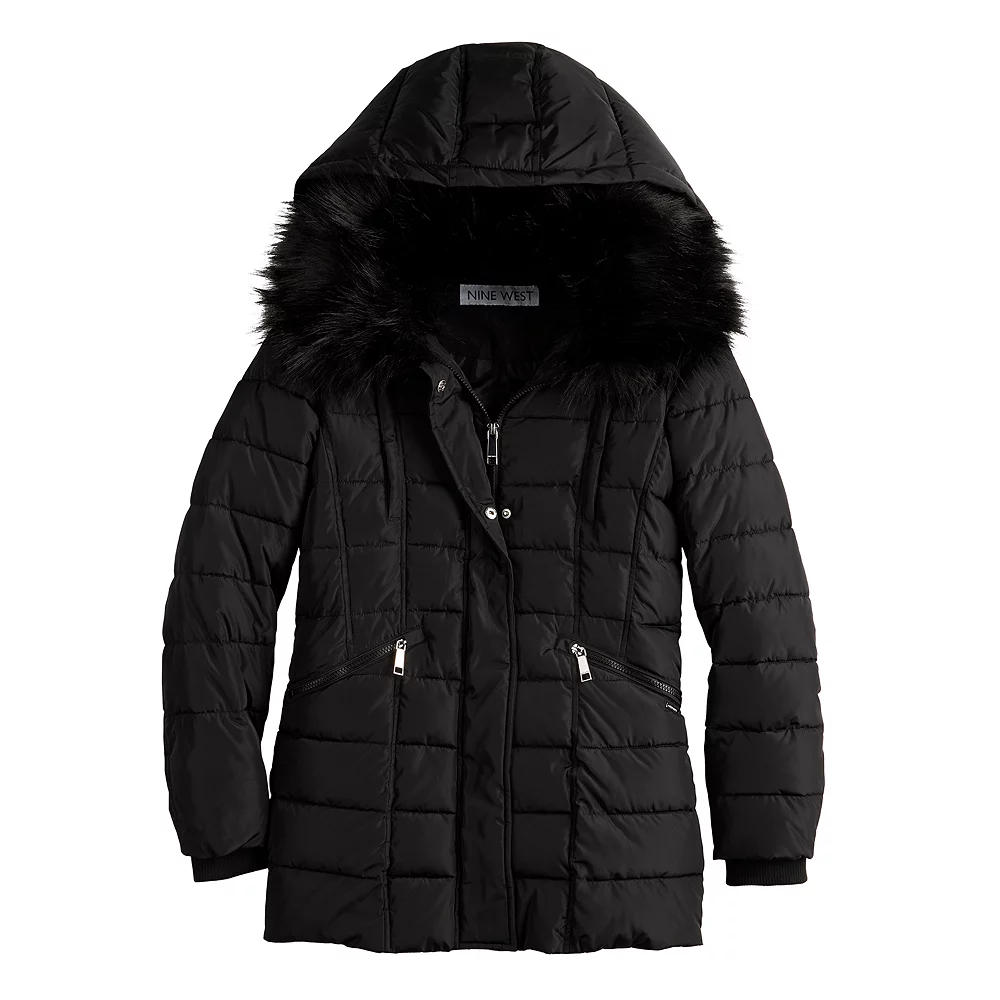 Women's Nine West Faux-Fur Collar Short Puffer Jacket 6 Women's Nine West Faux-Fur Collar Short Puffer Jacket - Image 4