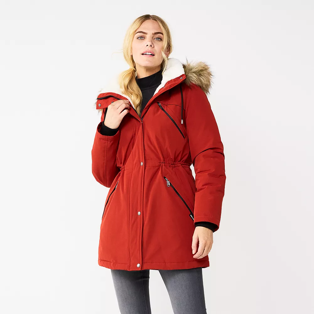 Women's Nine West Sherpa Trim Parka Coat 4 Women's Nine West Sherpa Trim Parka Coat - Image 2