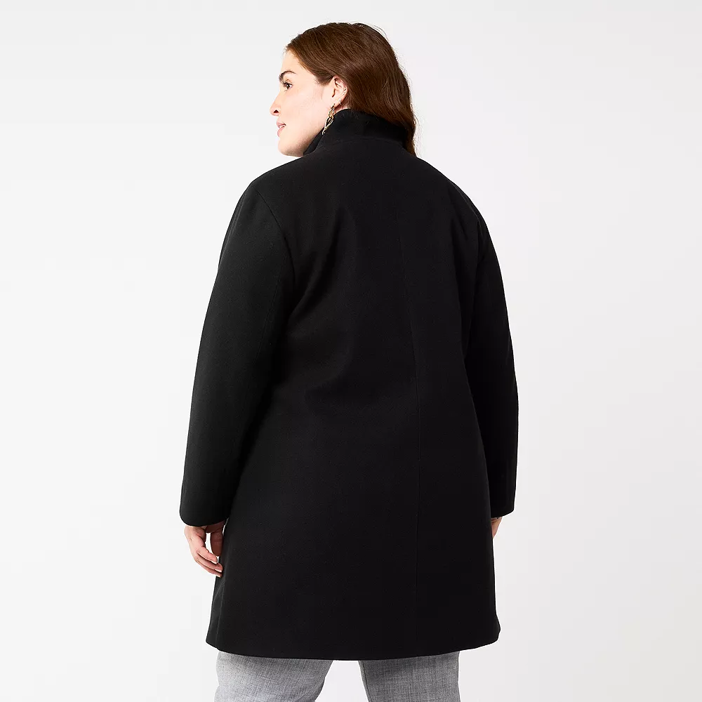 Plus Size Nine West Faux-Wool Car Coat 4 Plus Size Nine West Faux-Wool Car Coat - Image 2