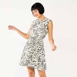 Women's Nine West Fit & Flare Sleeveless Utility Dress -Nine West shop 5579596 Zebra Maze