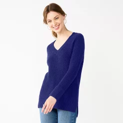 Women's Nine West Stitch Front V-Neck Sweater 15 Women's Nine West Stitch Front V-Neck Sweater -Nine West shop 5585833 Clara Purple