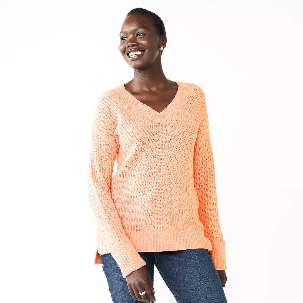 Women's Nine West Stitch Front V-Neck Sweater 4 Women's Nine West Stitch Front V-Neck Sweater - Image 2