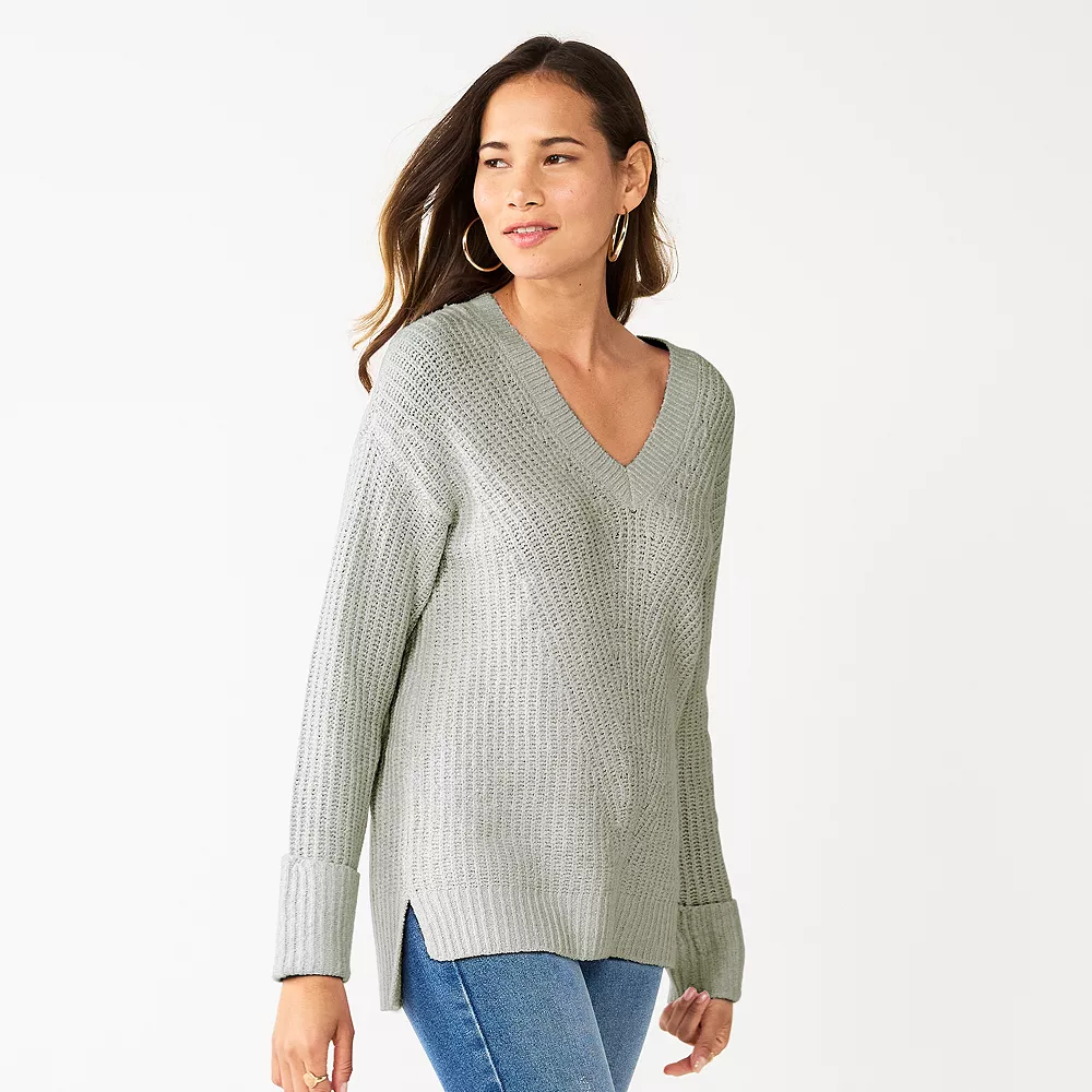 Women's Nine West Stitch Front V-Neck Sweater 11 Women's Nine West Stitch Front V-Neck Sweater - Image 9