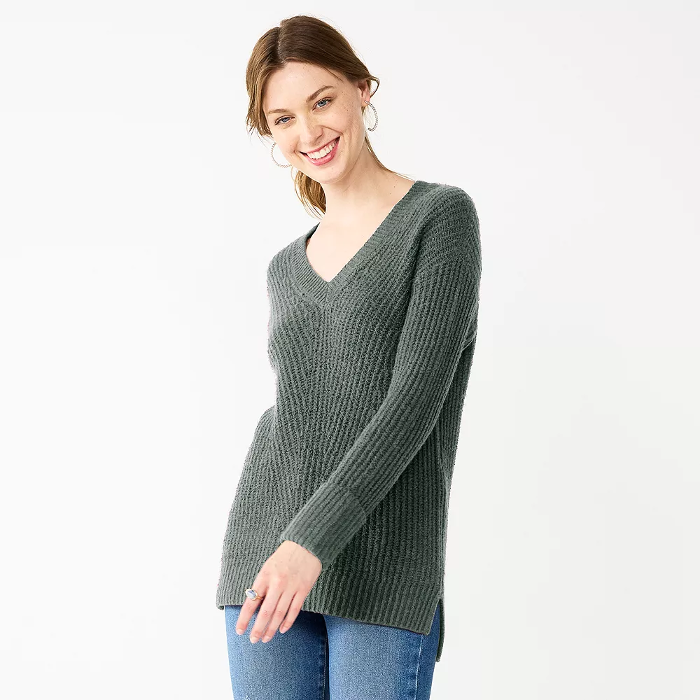 Women's Nine West Stitch Front V-Neck Sweater 6 Women's Nine West Stitch Front V-Neck Sweater - Image 4