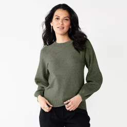 Women's Nine West Texture Sleeve Sweater -Nine West shop 5586482 Infantry Olive