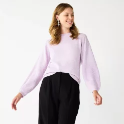 Women's Nine West Texture Sleeve Sweater -Nine West shop 5586482 Lilac Orchid